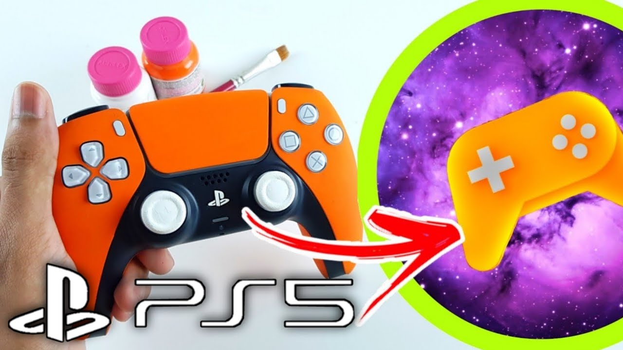PINTEI UM CONTROLE DE PS5 COM AS CORES DO CANAL