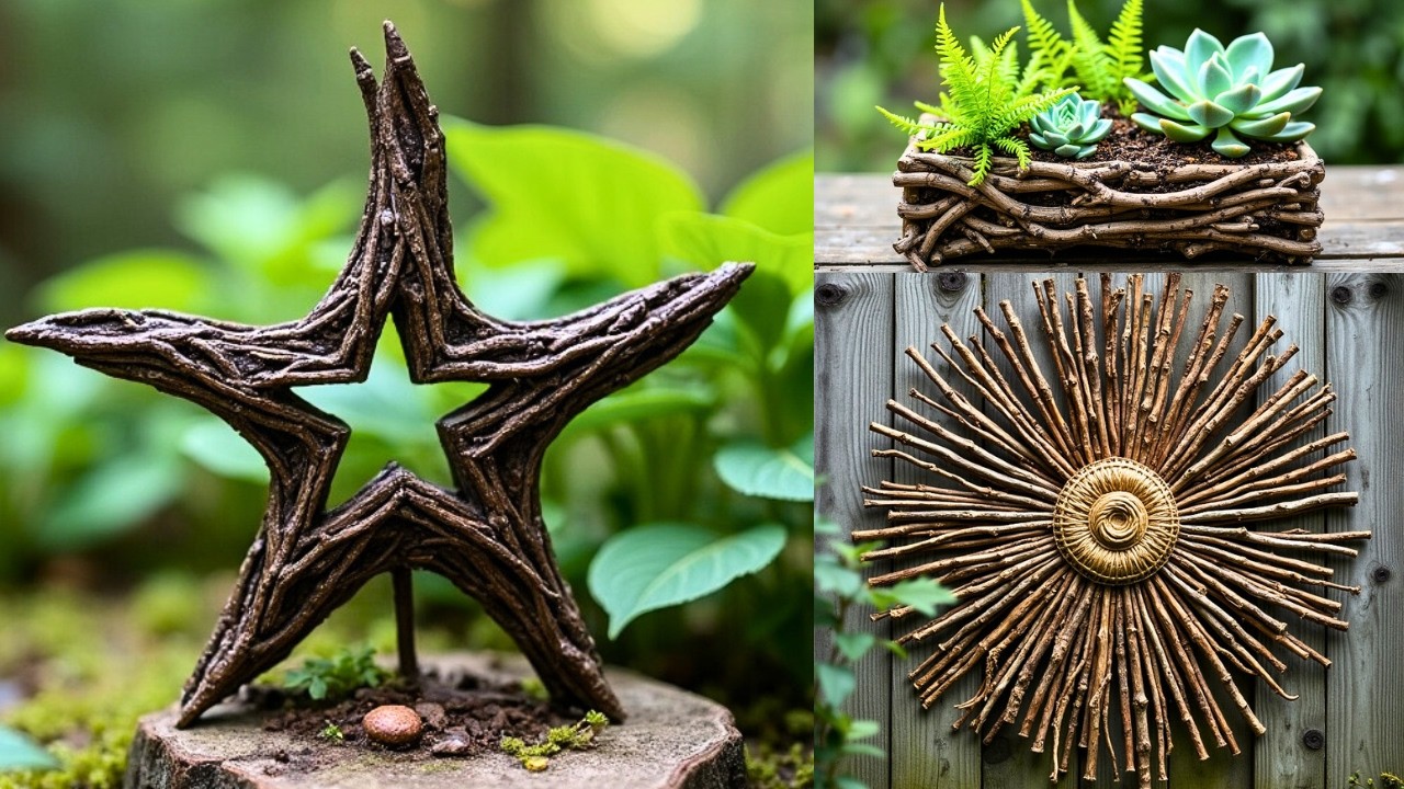 15 Creative Twig & Twine Garden Art Ideas | Beautiful Upcycled Decor