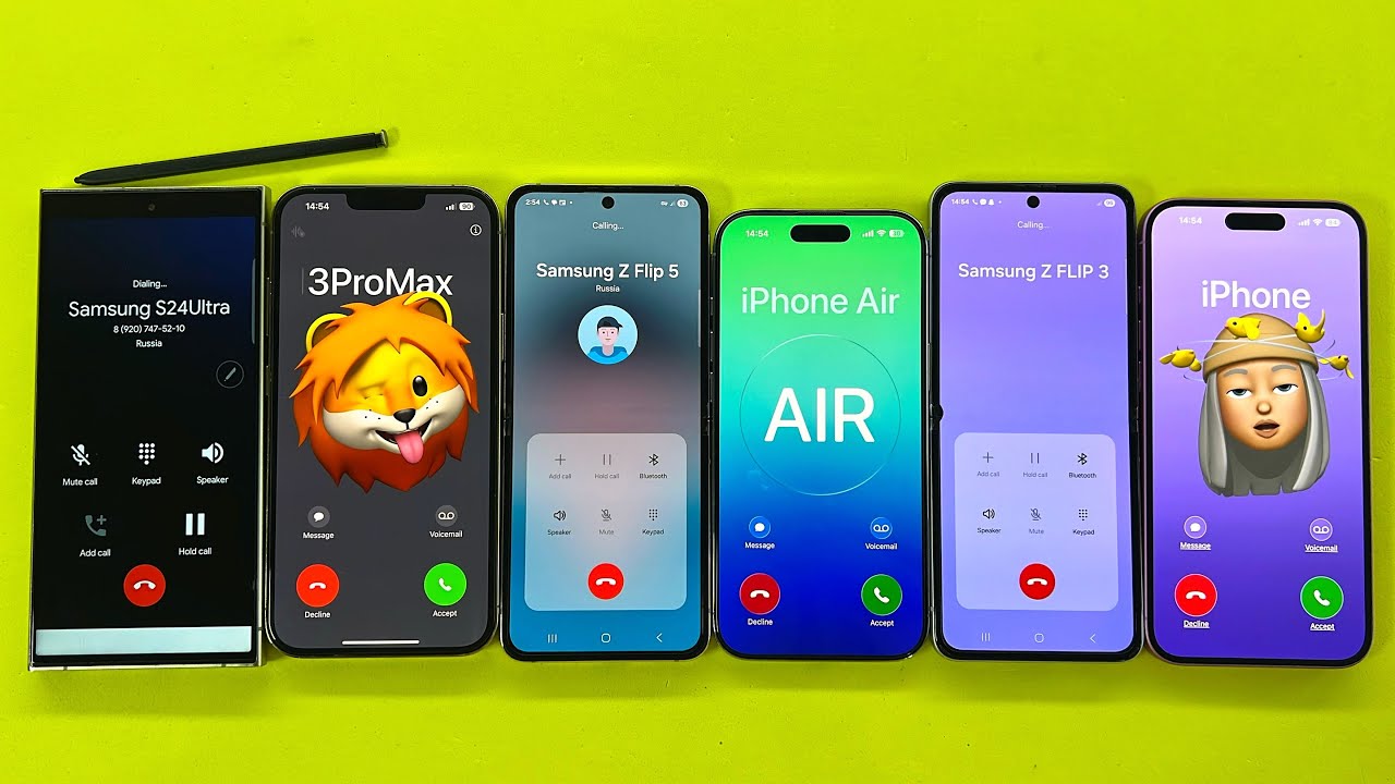 Samsung S24 Ultra + Z Flip 3 + Z Flip 5 Outgoing Call | Incoming Call iPhone Air + 16 Plus+13 ProMax