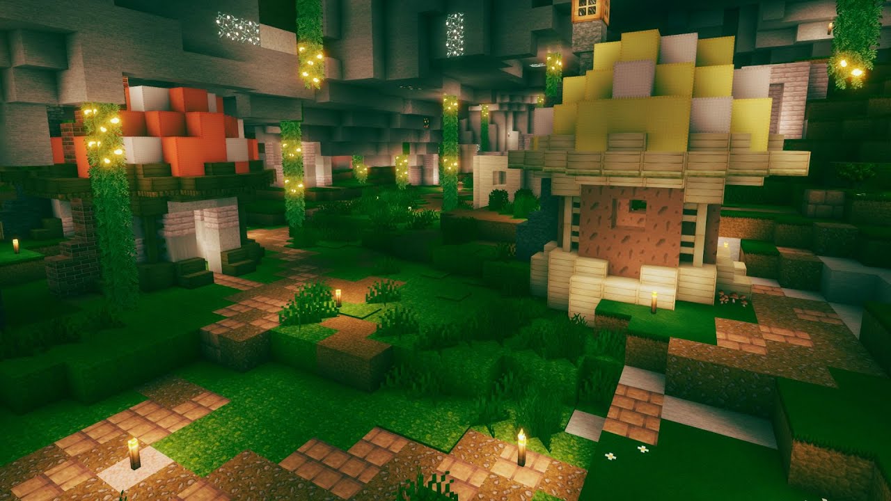 I Transformed a Cave Into a Mushroom Village in Minecraft