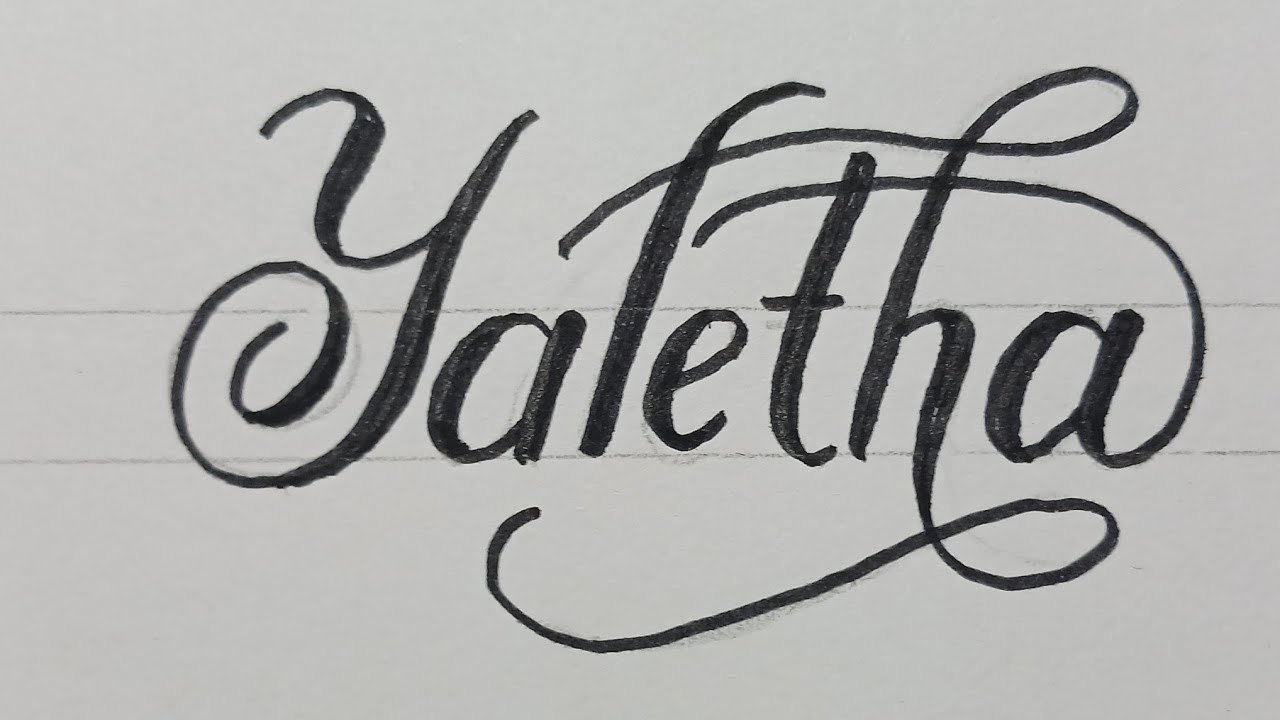 How To Write Calligraphy Name For Beginners Easy / Writing Art On Paper Step By Step 85