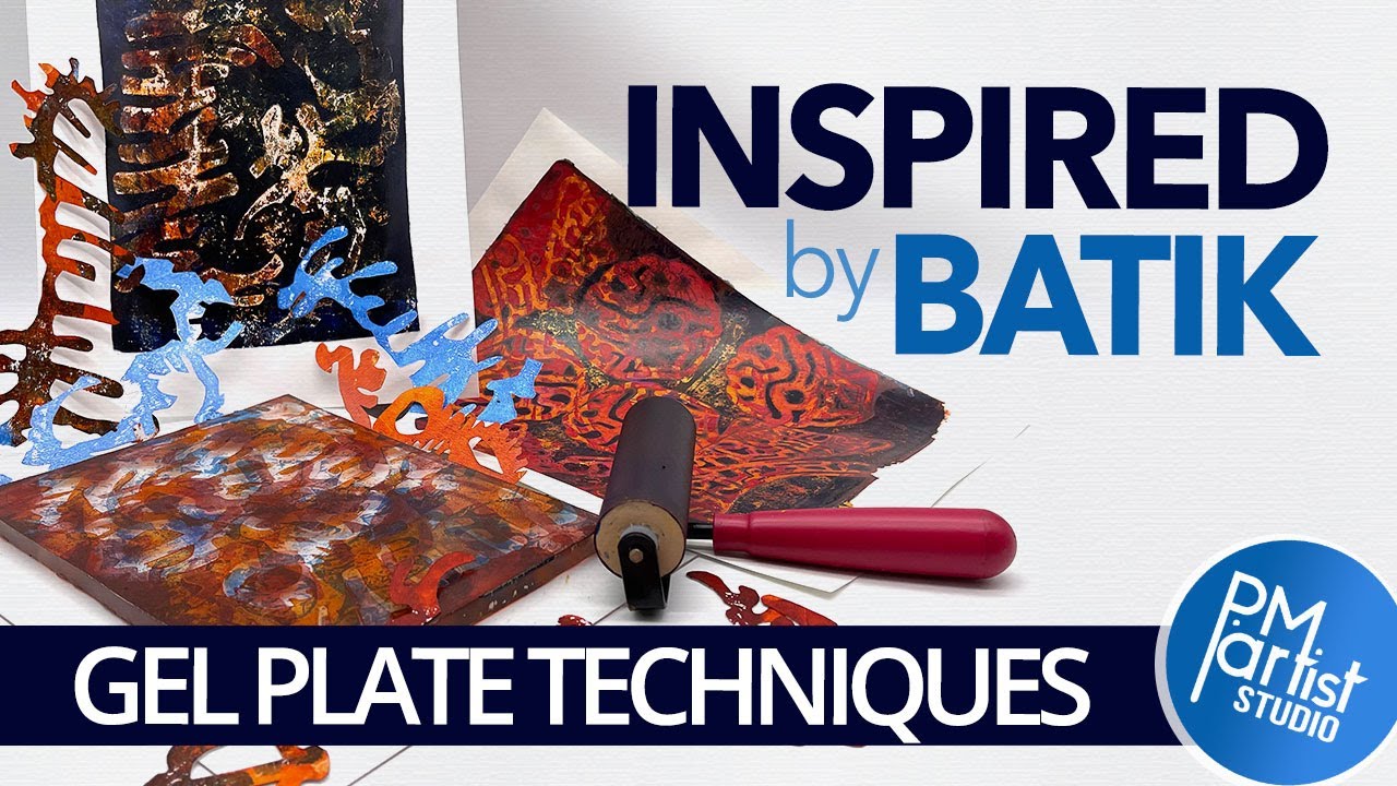 Gel Plate Printing Batik Style Mono-printing Prints with Transparent Layers