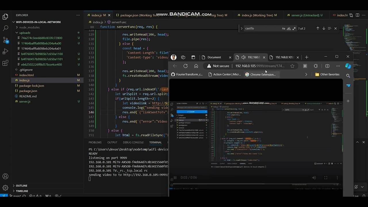 Cast local videos directly from your laptop to android tv using node js app | vid7 in series
