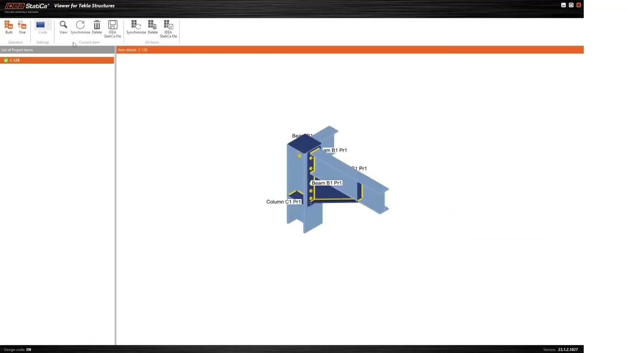 Integration of IDEA StatiCa into Tekla Structures 21.1