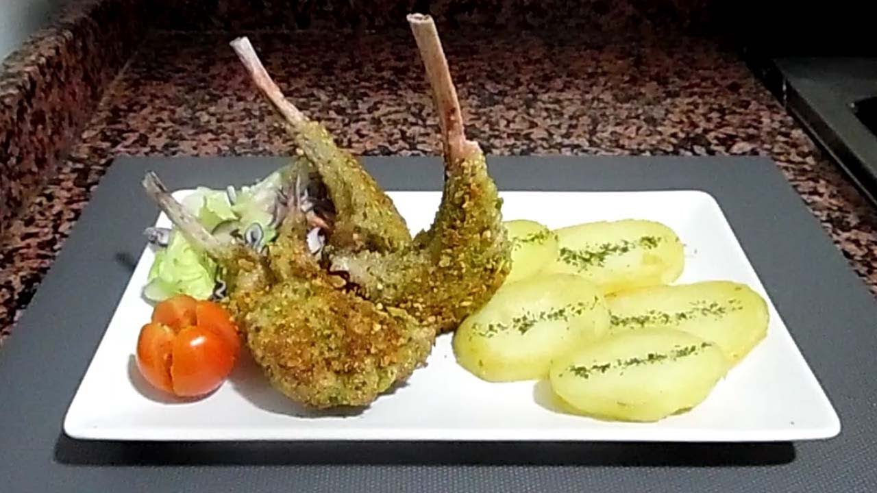 CHULETITAS de CORDERO en COSTRA de PISTACHOS
