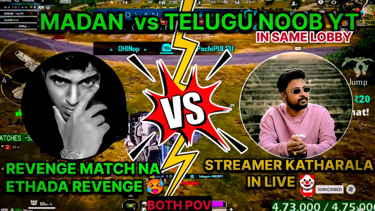 MADAN vs TELUGU NOOB YT || REVENGE MATCH 🥵 || #madan #madanop #bgmi #bgmitamillive #botsquad