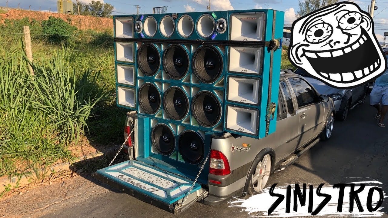 Paredão com 8 graves na pickup Strada 😱