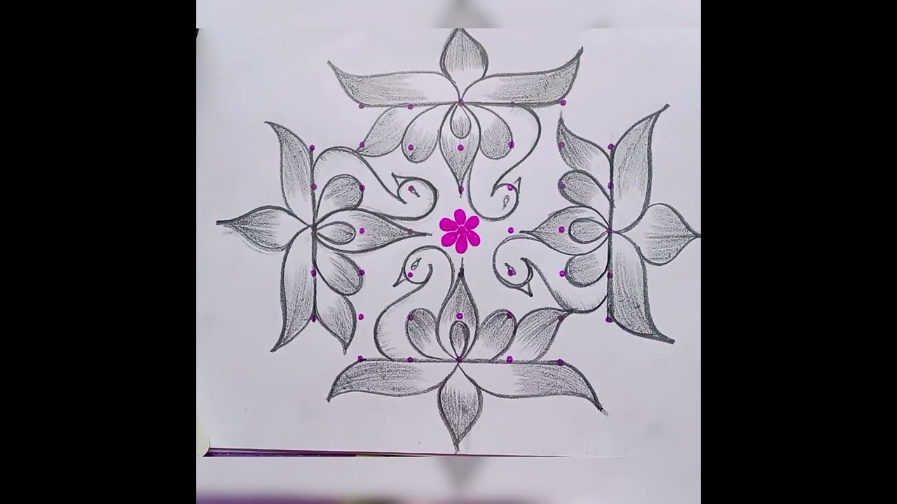 🌺 Daily 🌺 Shylaja 's Art 🌺 creativity kolam 👍🌺 just 7 dots 🌺 different method 🌺 simple pulli kolam 🌺