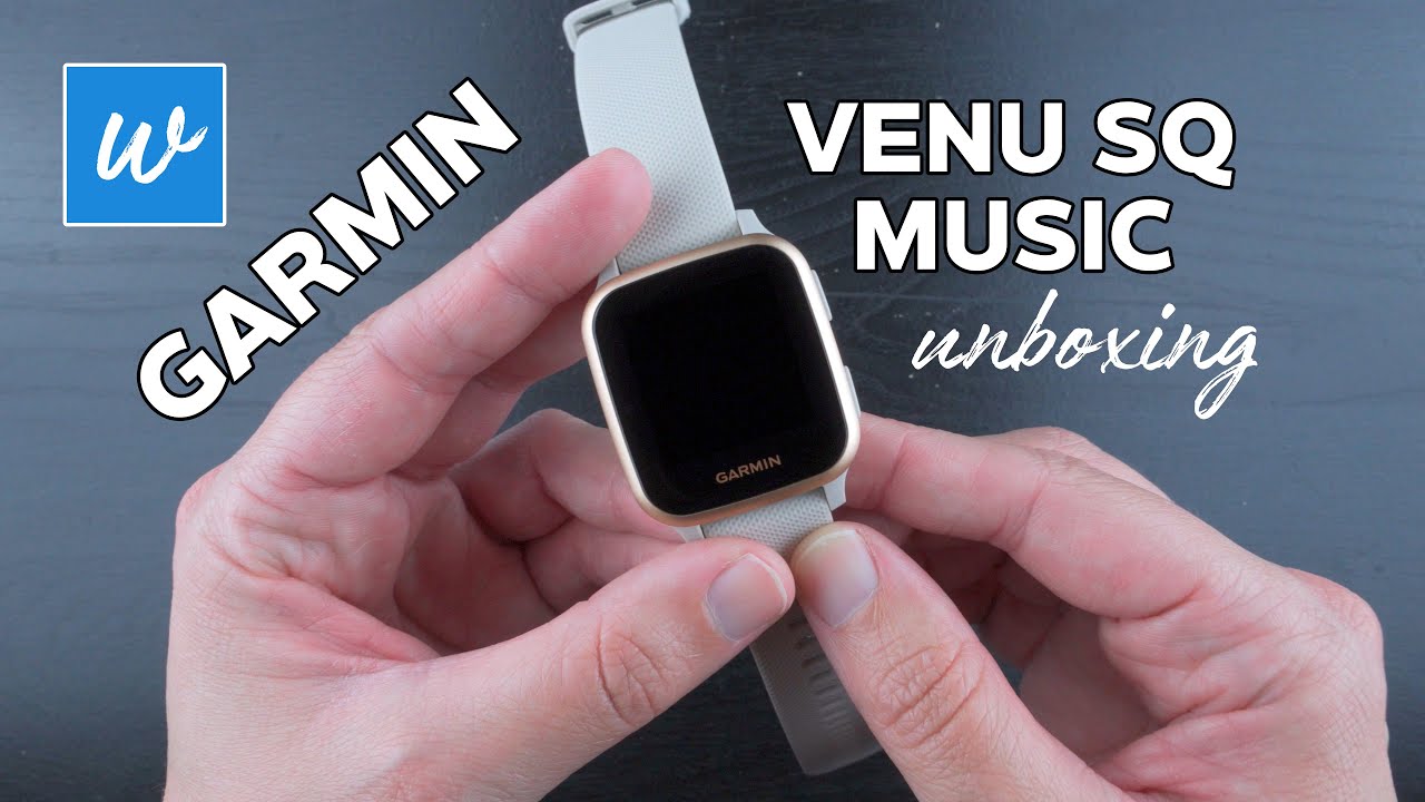 Распаковка Garmin Venu Sq Music (розовое золото / светло-песочный)