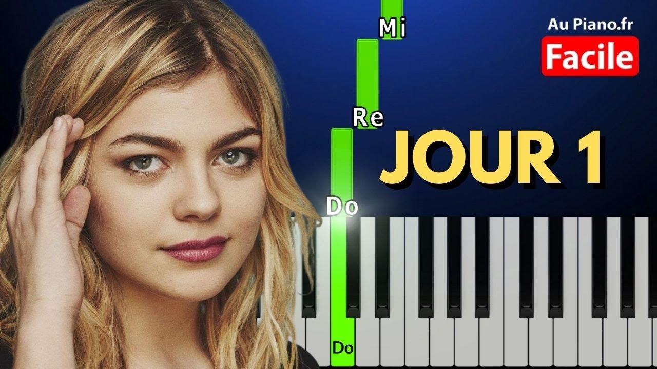 Louane Jour 1 - Piano Tuto Facile Karaoke Paroles