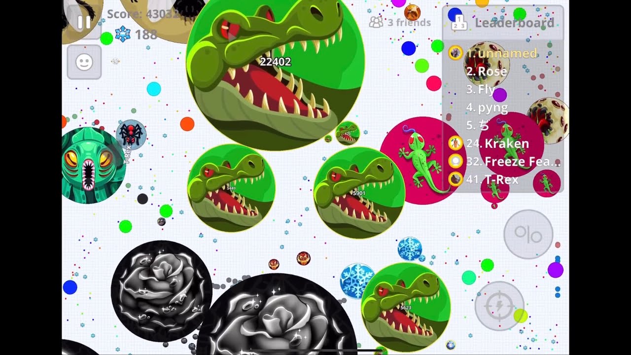 [Agar.io Mobile] Я устроил хаос на переполненном сервере ботов-нутриентов!
