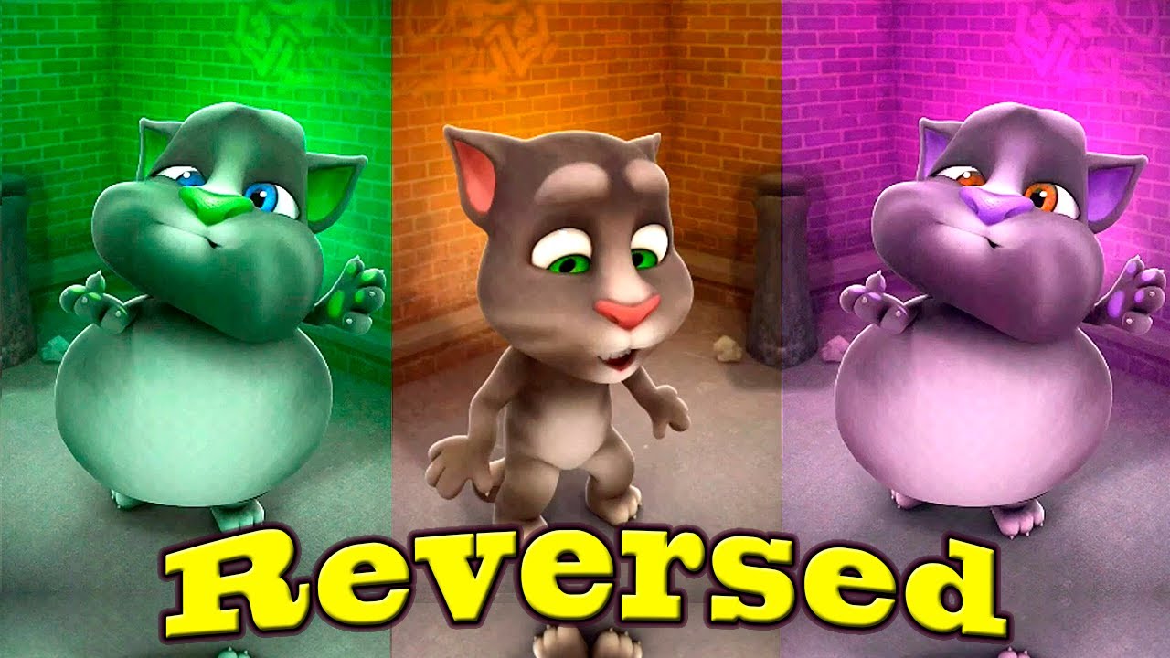 My Talking Tom Reversed  🍇🍎🍈🍏🍉🍐🍒🍌🍓 Funny Fails Movement Colors #talkingtom