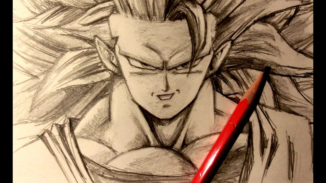ASMR | Pencil Drawing 34 | Super Saiyan 3 Goku (Request)