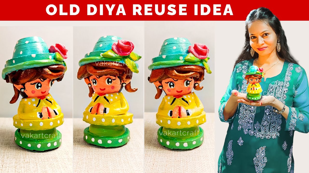 DIY Old Diya Reuse Idea - Best Out Of Waste - Vak Art Craft