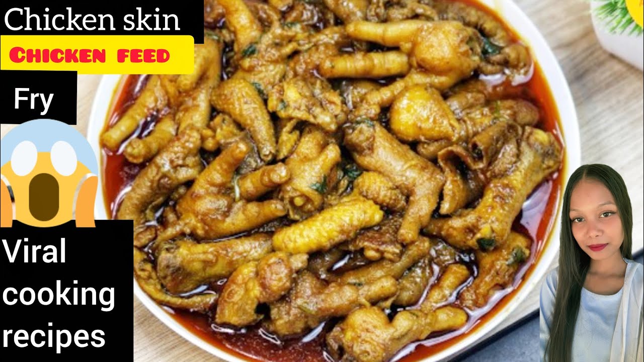 इस तरीके से बनाए Chicken skin & chicken feed fry recipe viral cooking recipes😍Chicken Skin curry rcp