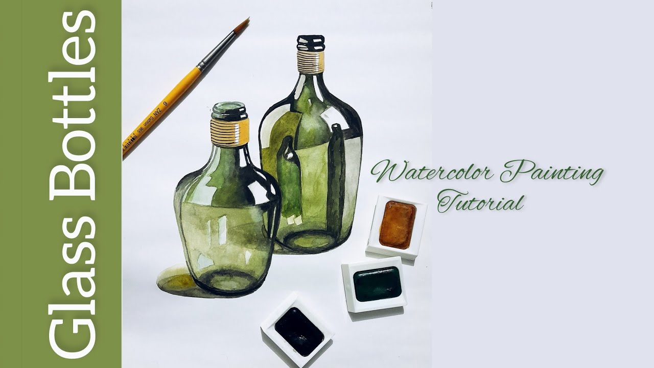Watercolor Glass Bottles | Step by Step | Watercolor Painting Tutorial