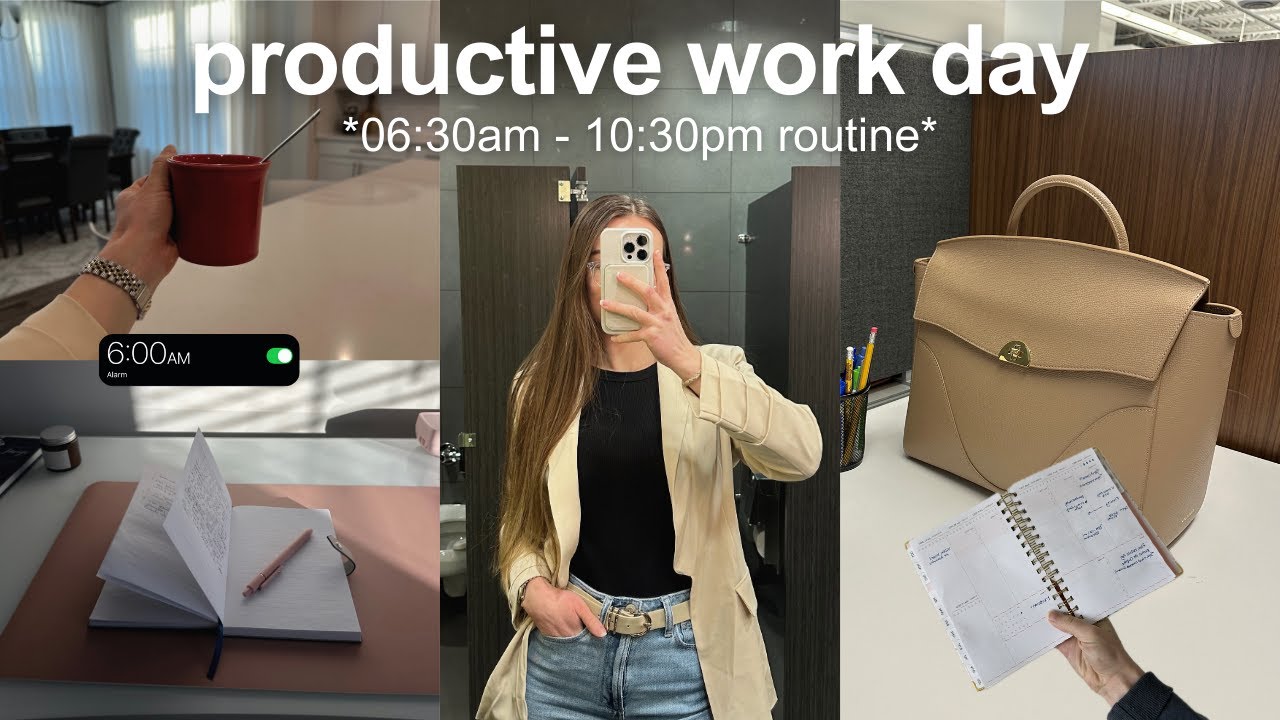 6AM *productive* day in my life: early morning routine, working 9-5 + healthy habits