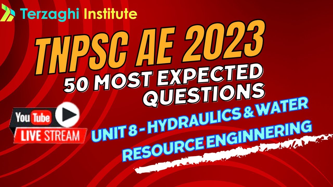 50 MOST EXPECTED QUESTIONS  FLUID & WATER RES.  |TNPSC AE 2023| Government Job | Civil Engineering