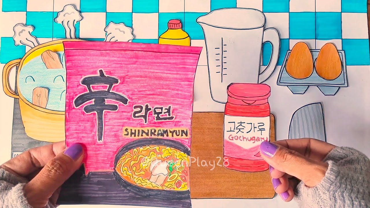 [👑Paper Play👑] Masak Mie Rameyon 🍜 | Paper Ramen Fun 🍜