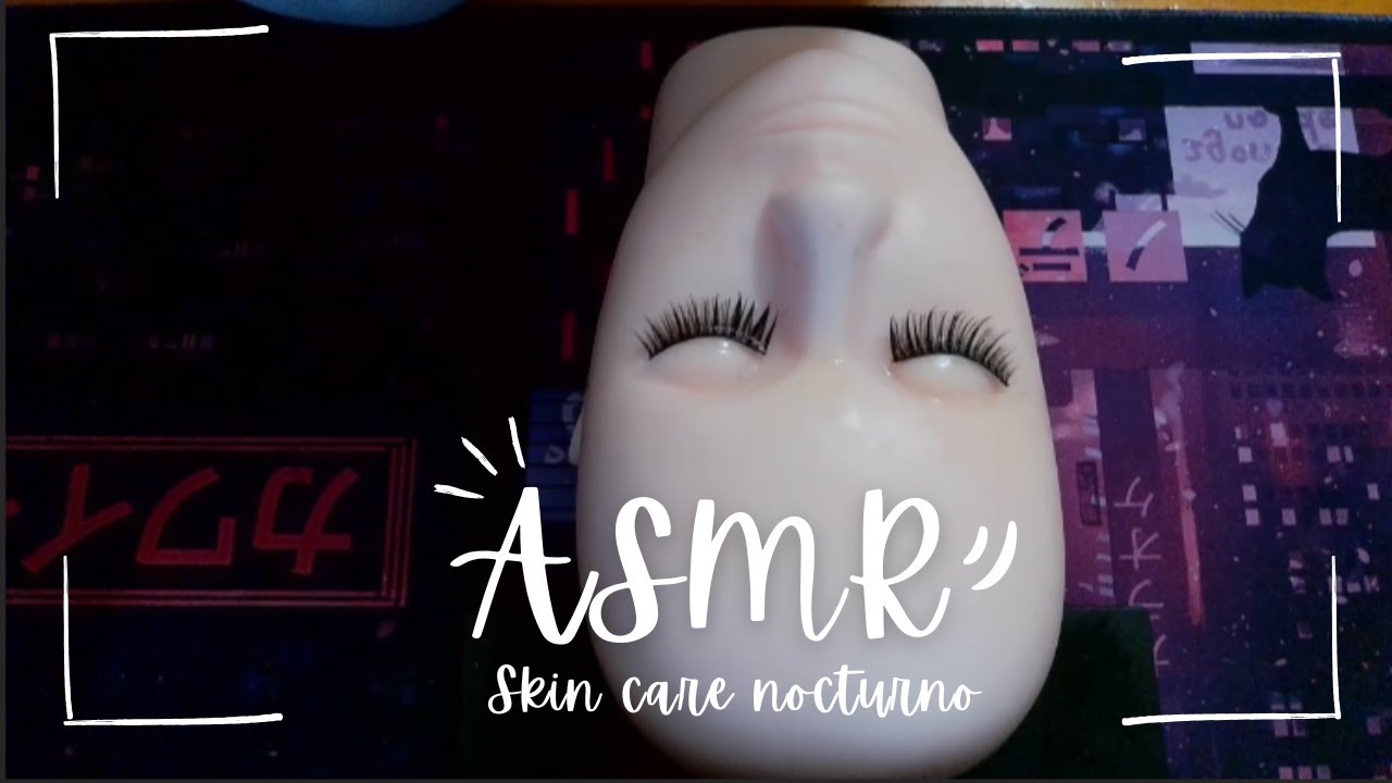 Skin care nocturno ASMR (sonido de fondo con lluvia)😴💕