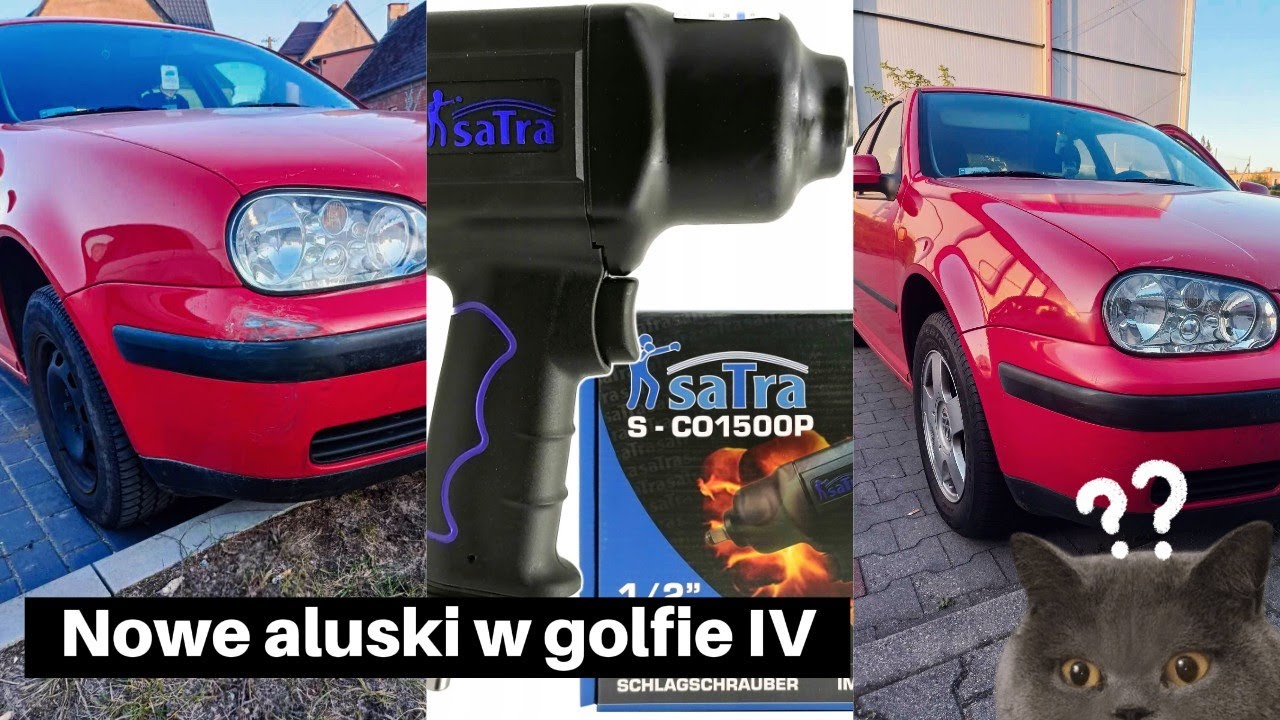 Test klucza udarowego SATRA + nowe alufelgi w Golfie IV