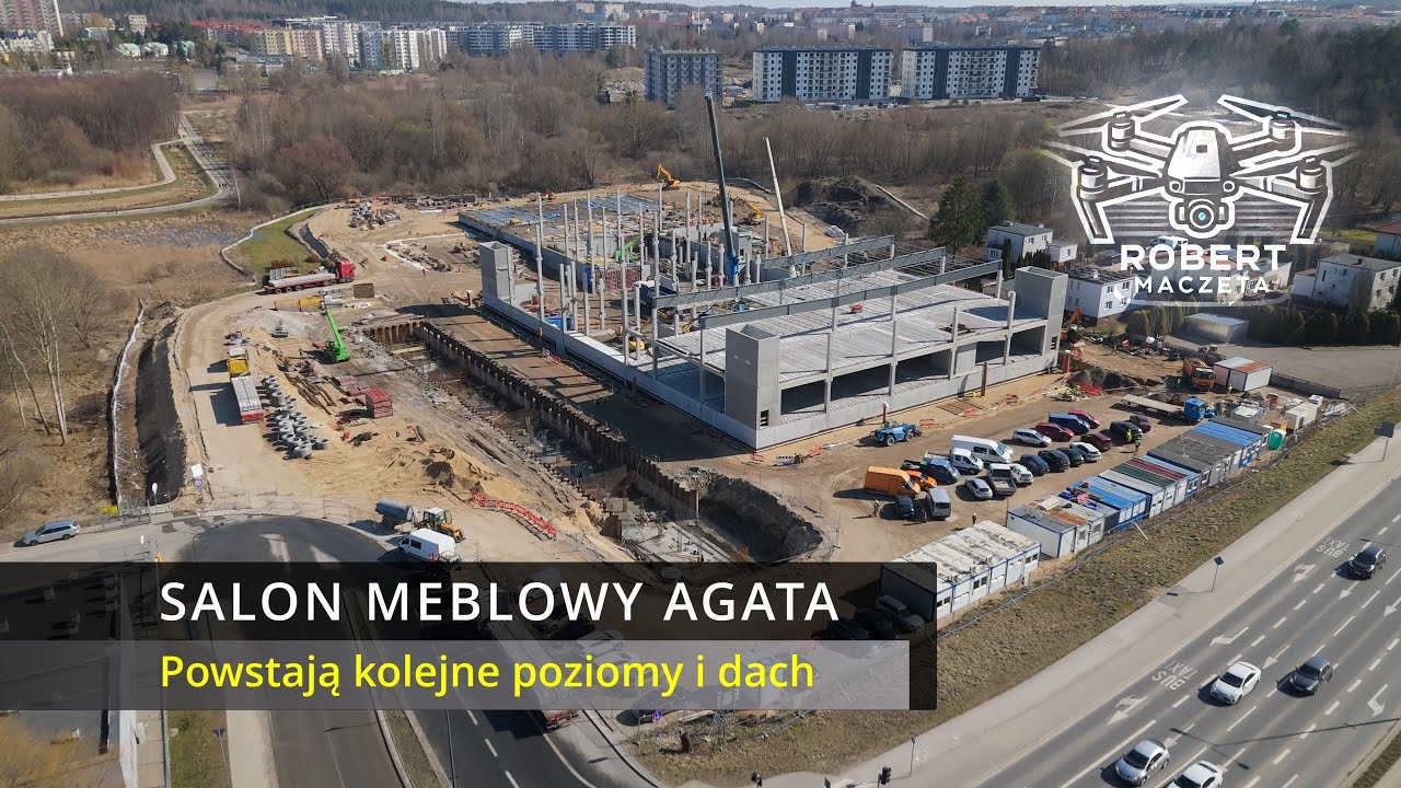 Budowa Salonu Meblowego Agata | Olsztyn | 20.03.2025 | Widok z drona 4K