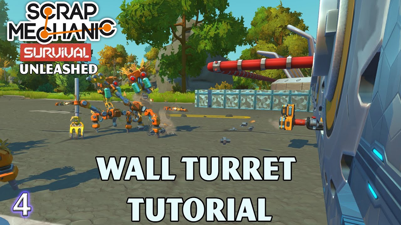 Wall Defense Auto Turret Tutorial | Scrap Mechanic Survival Unleashed