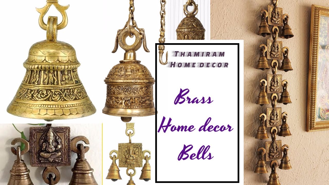 Brass Dasavatharam Bells | Brass Home Decor Wall Hanging | Brass Peacock Oil Diya lamp