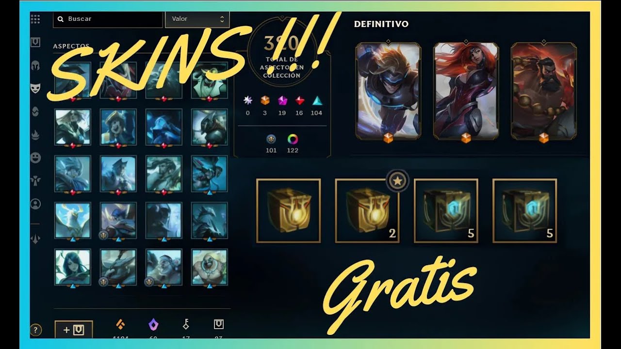 💥Como conseguir SKINS gratis en League of Legends🥇Comotener COFRESgratis en LOL⛳Aspectos definitiv