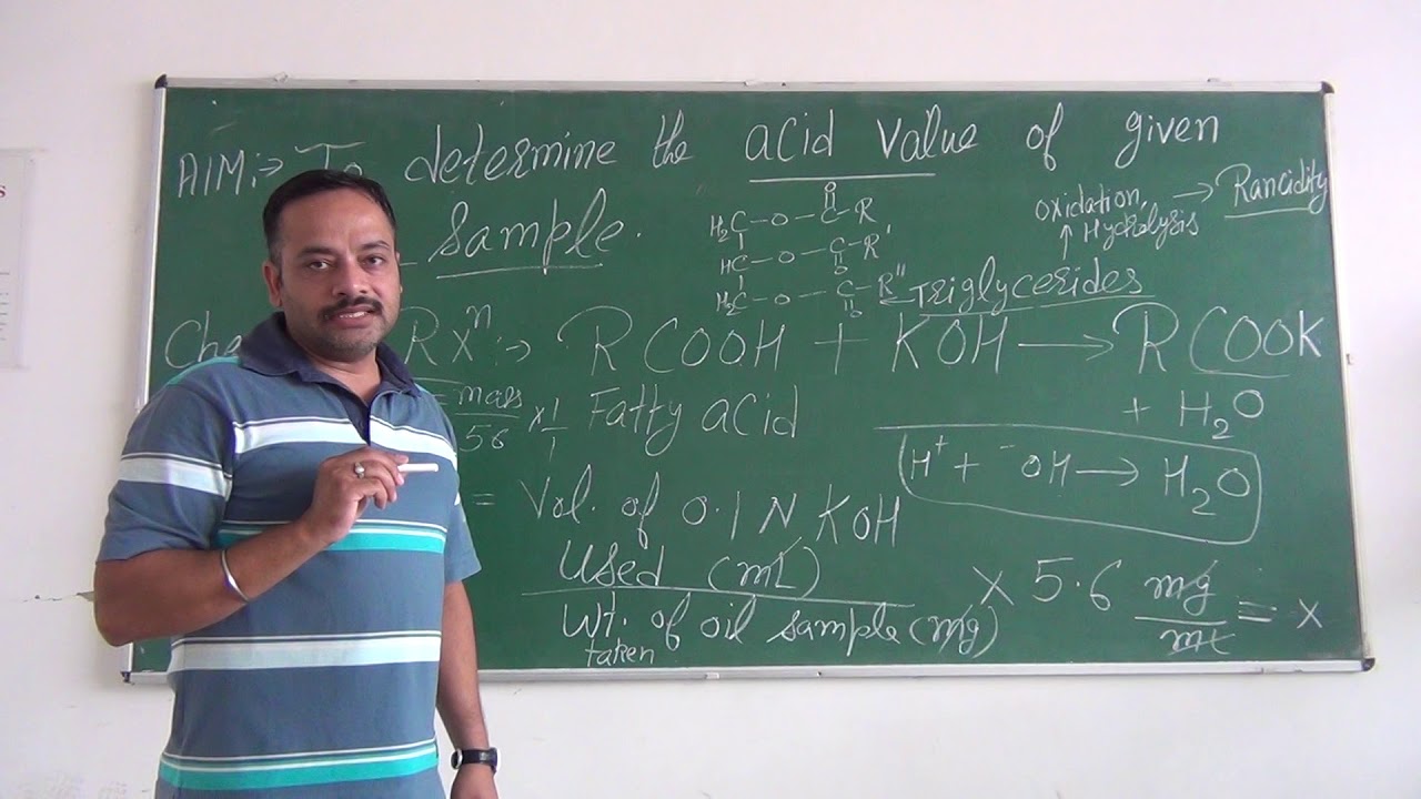Determination of Acid value of the given oil sample