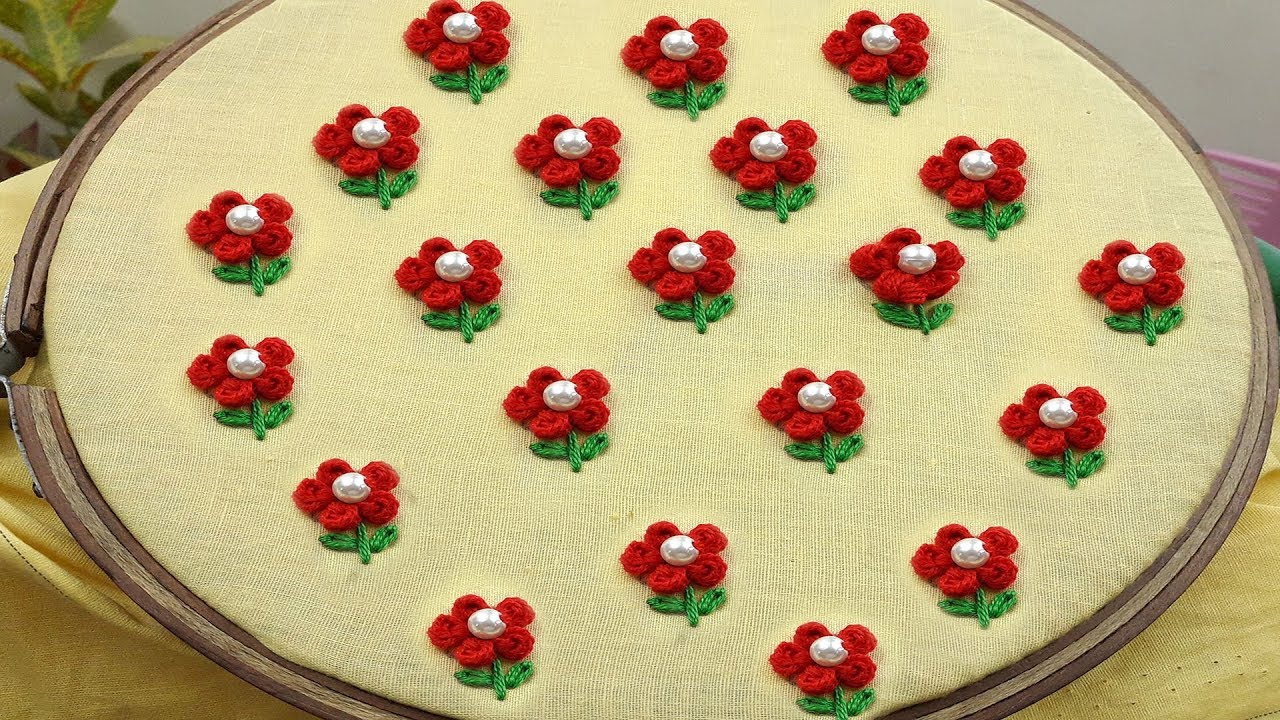 French knot stitch all over design for dress/hand embroidery: all over design