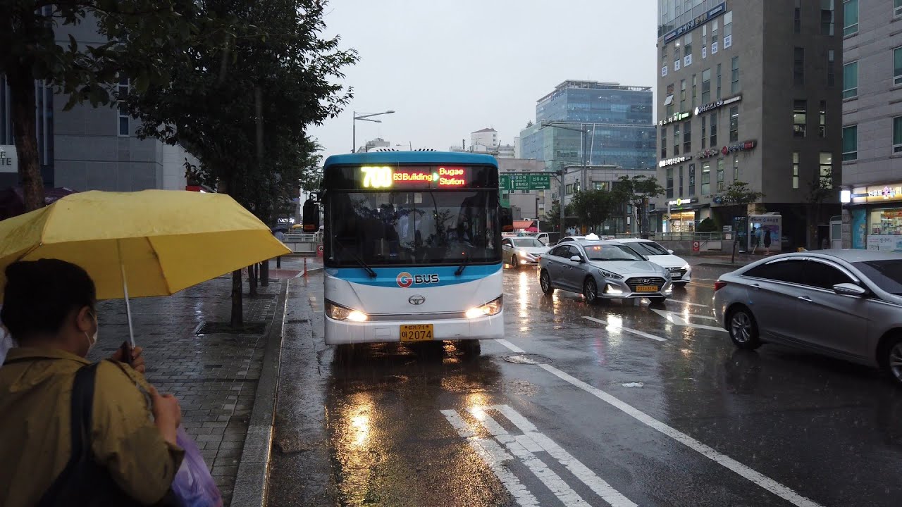Bucheon(Gyeonggi) Bus 700 Ride in the Rain - Seonyudo Station to Mok-dong, Seoul, Korea