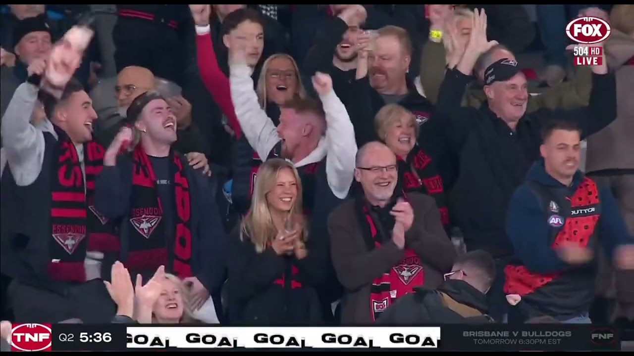 Liam McMahon first AFL Goal - Essendon vs 