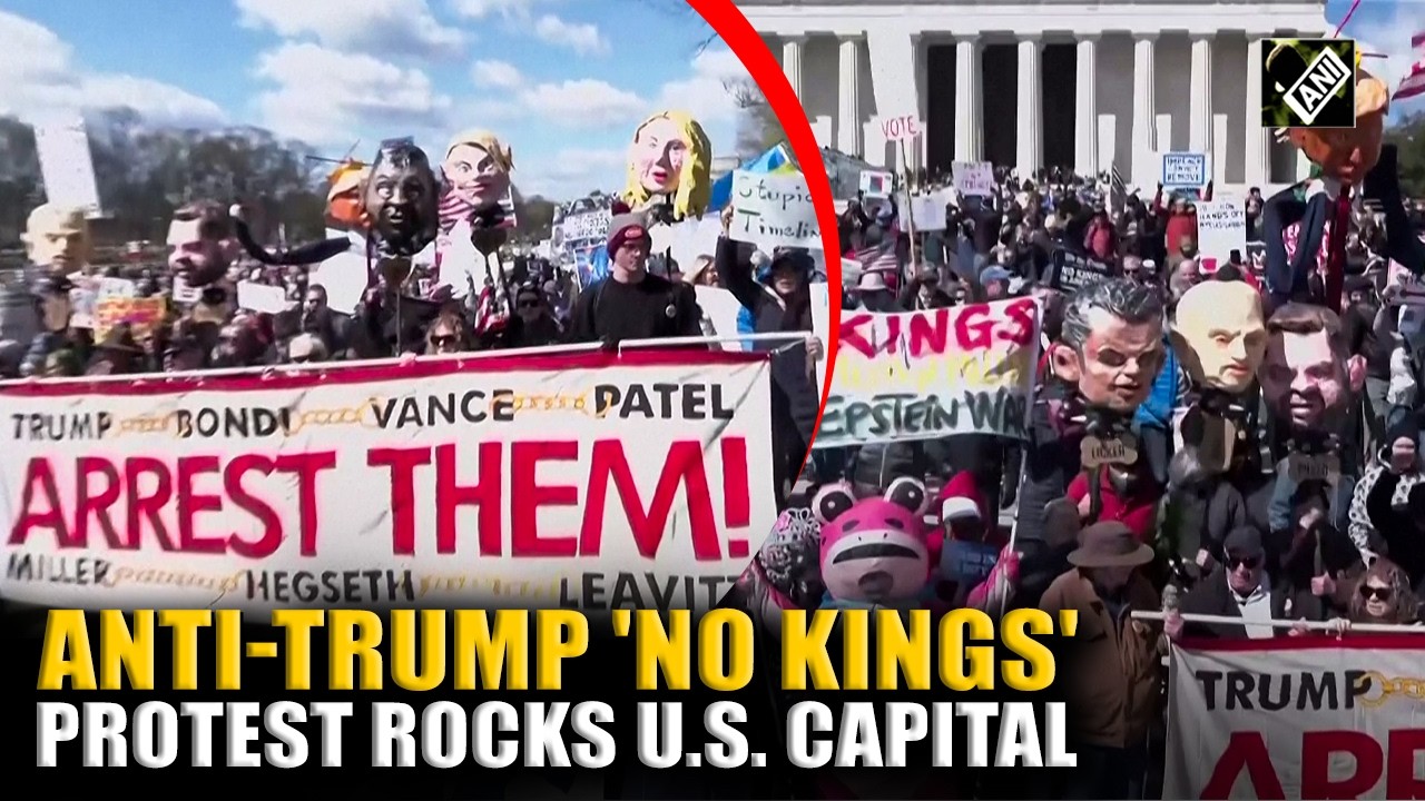 'Arrest them all!' Chanted thousands as anti-Trump 'No Kings' protesters hit DC streets