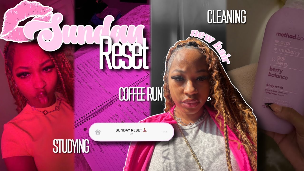 SUNDAY RESET🫧 | new hair, coffee run, cleaning, studying, laundry, etc. 🩷 | Saniaa Desiree