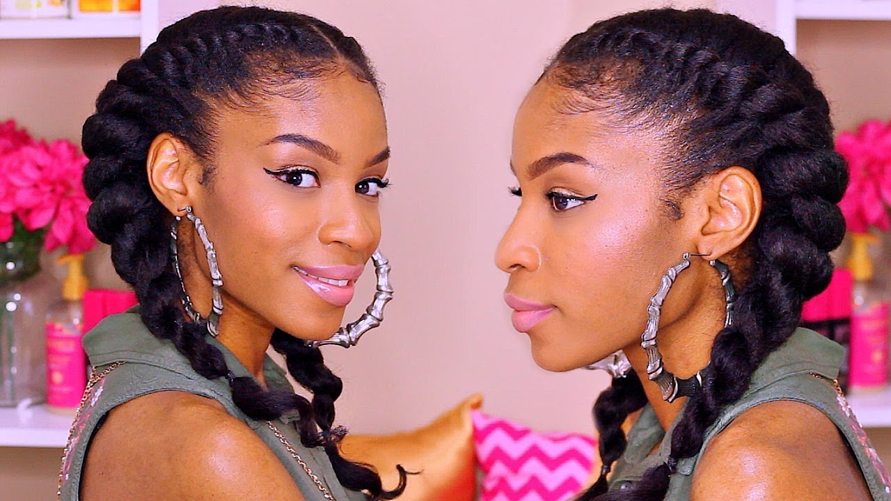 How To Jumbo Flat Twist► Natural Hair Protective Style with Clip ins