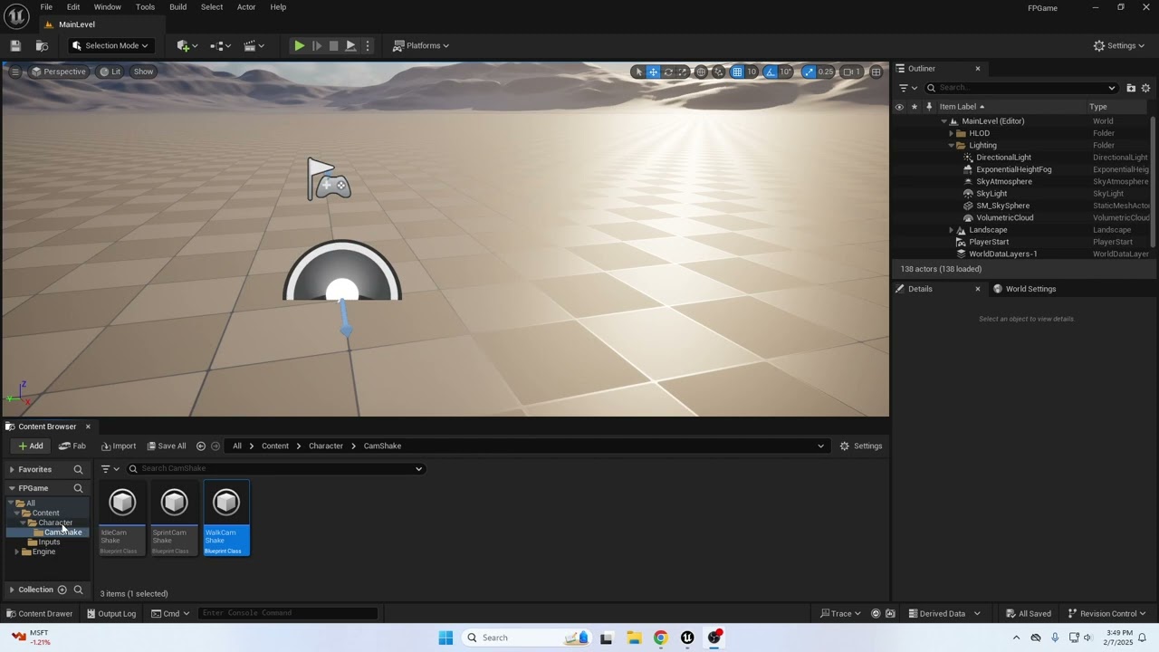 UE5 First Person Camera Shake