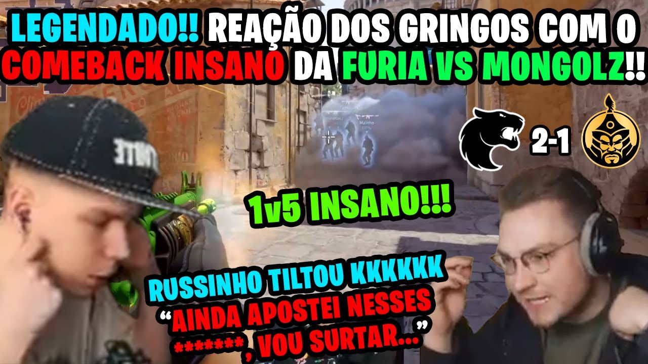 LEGENDADO!! 🔥 REAÇÃO DOS GRINGOS COM O COMEBACK INSANO DA FURIA VS THE MONGOLZ!! TEVE RUSSO TILTANDO