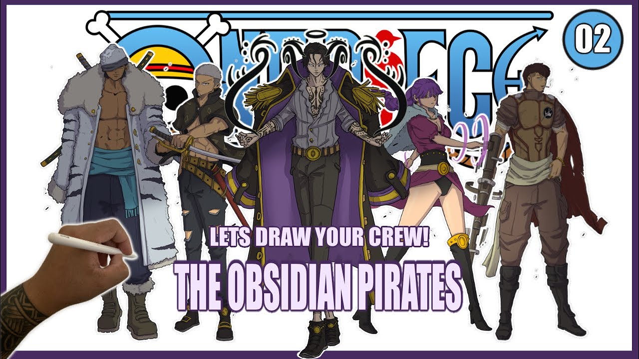 Что, если я нарисую вашу команду из One Piece? | Пираты Обсидиана