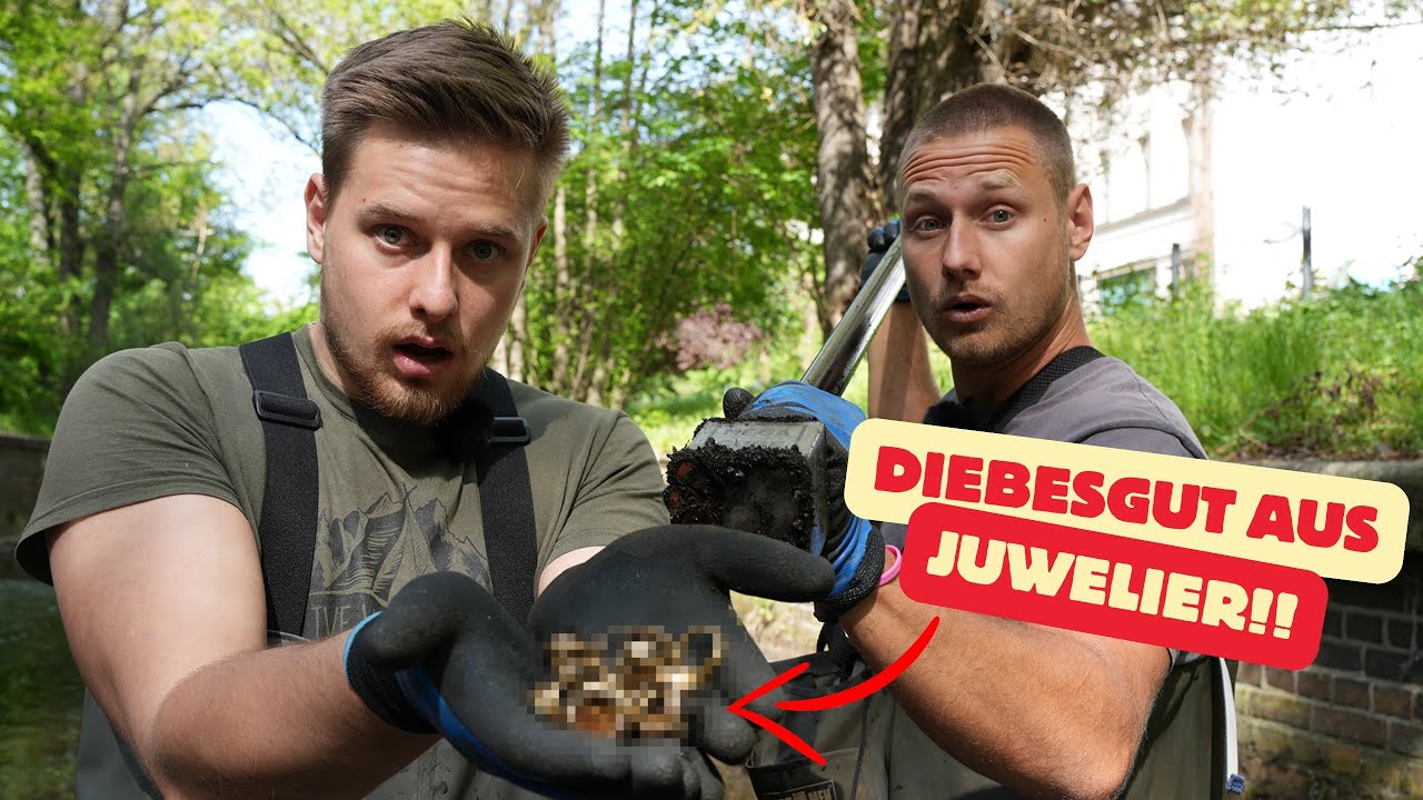 DIEBESGUT aus JUWELIER RAUB im FLUSS gefunden bei SCHATZSUCHE!! / Gebrüder Lange Magnetfischen