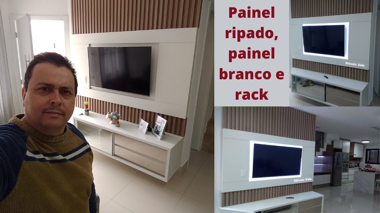 Painel ripado, painel branco e rack - Como foram feitos