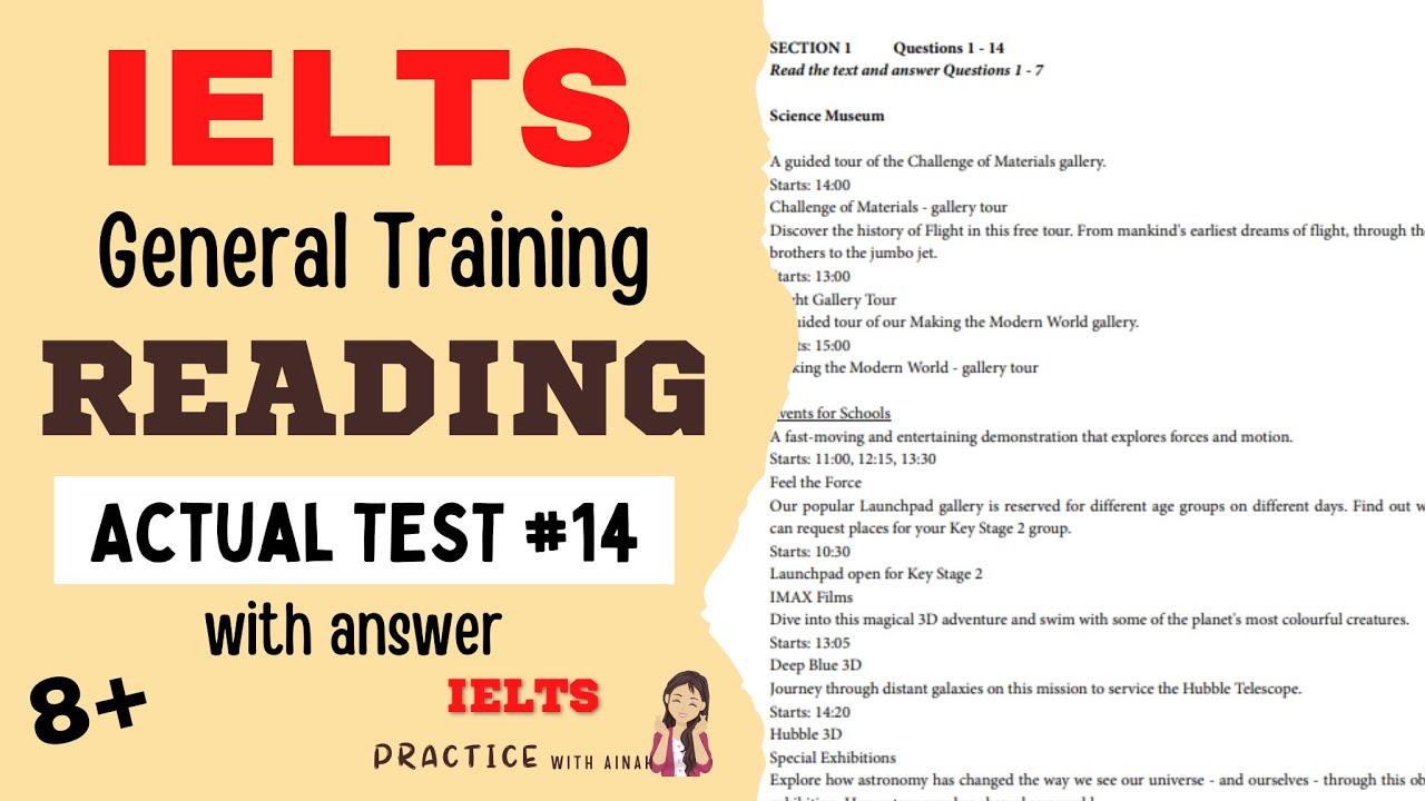 IELTS READING - GENERAL TRAINING PRACTICE TEST 14 with ANSWER