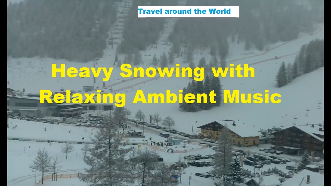 Beautiful Country with Heavy snowing | People Playing | Relax Ambient music
