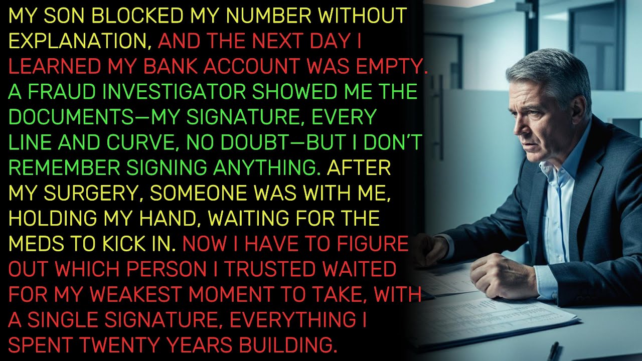 My son blocked my number without explanation, and the next day I learned my bank account was empty.