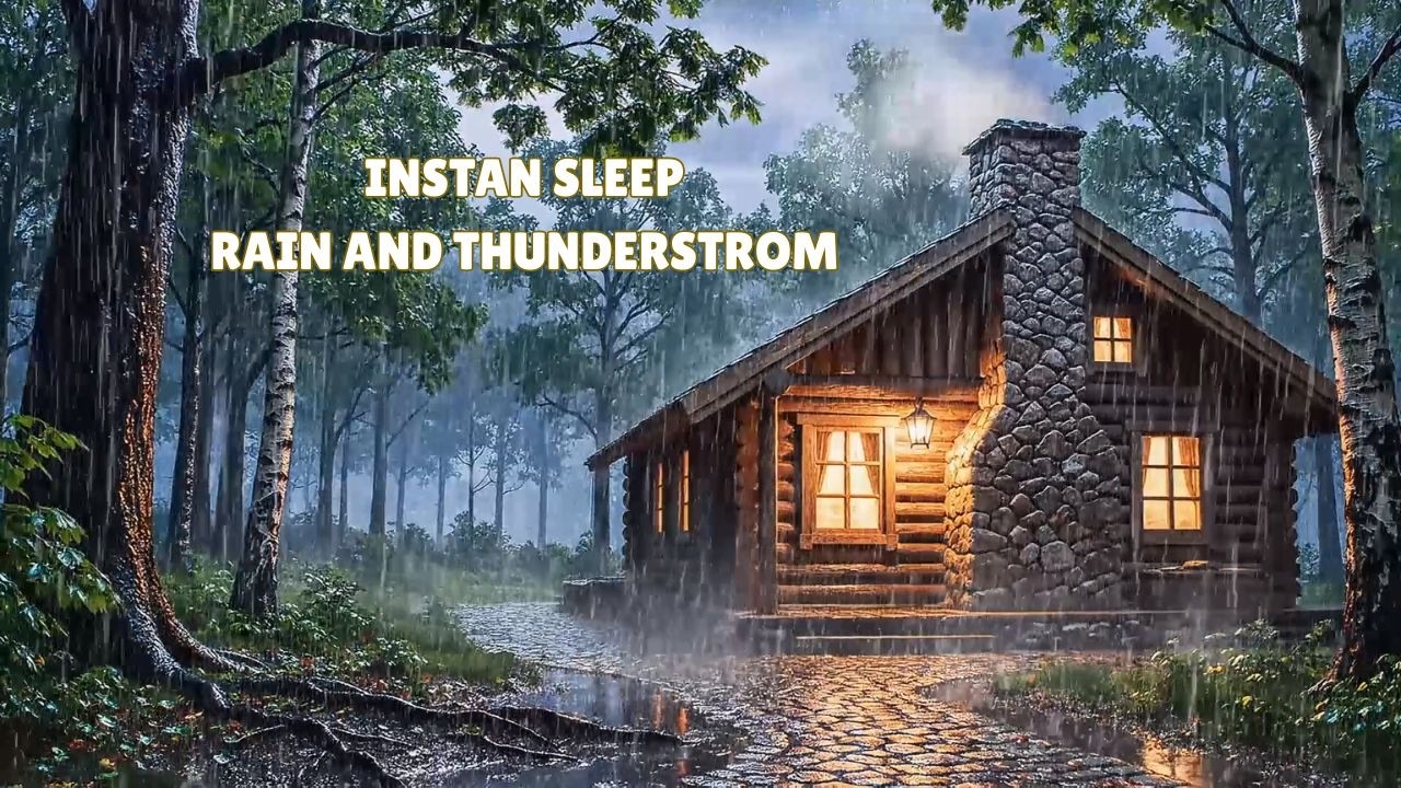 Rain Sounds For Sleeping - 99% Instantly Fall Asleep With Rain And Thunder Sound #33