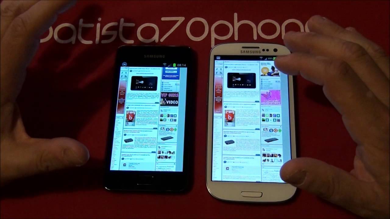 Samsung Galaxy S3 vs Galaxy S2 video confronto da batista70phone