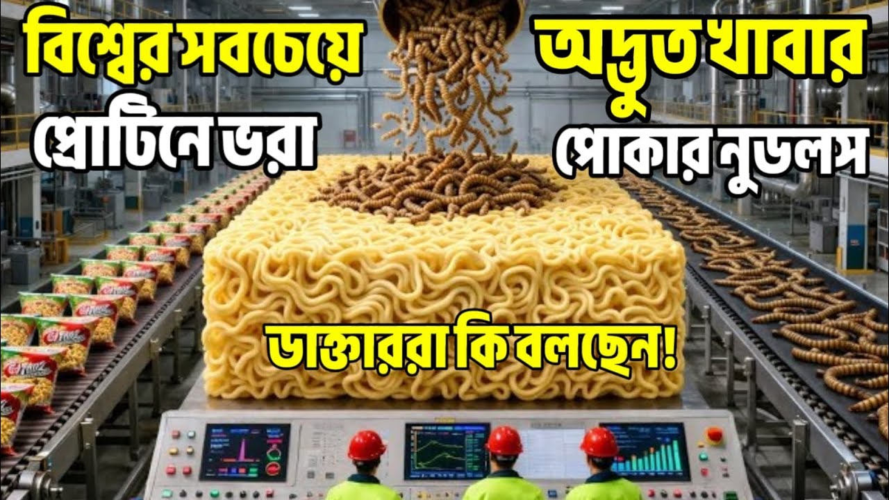 Future of Food: গমের বদলে পোকা? দেখুন কোটি কোটি পোকা দিয়ে নুডুলস তৈরির Factory Process।