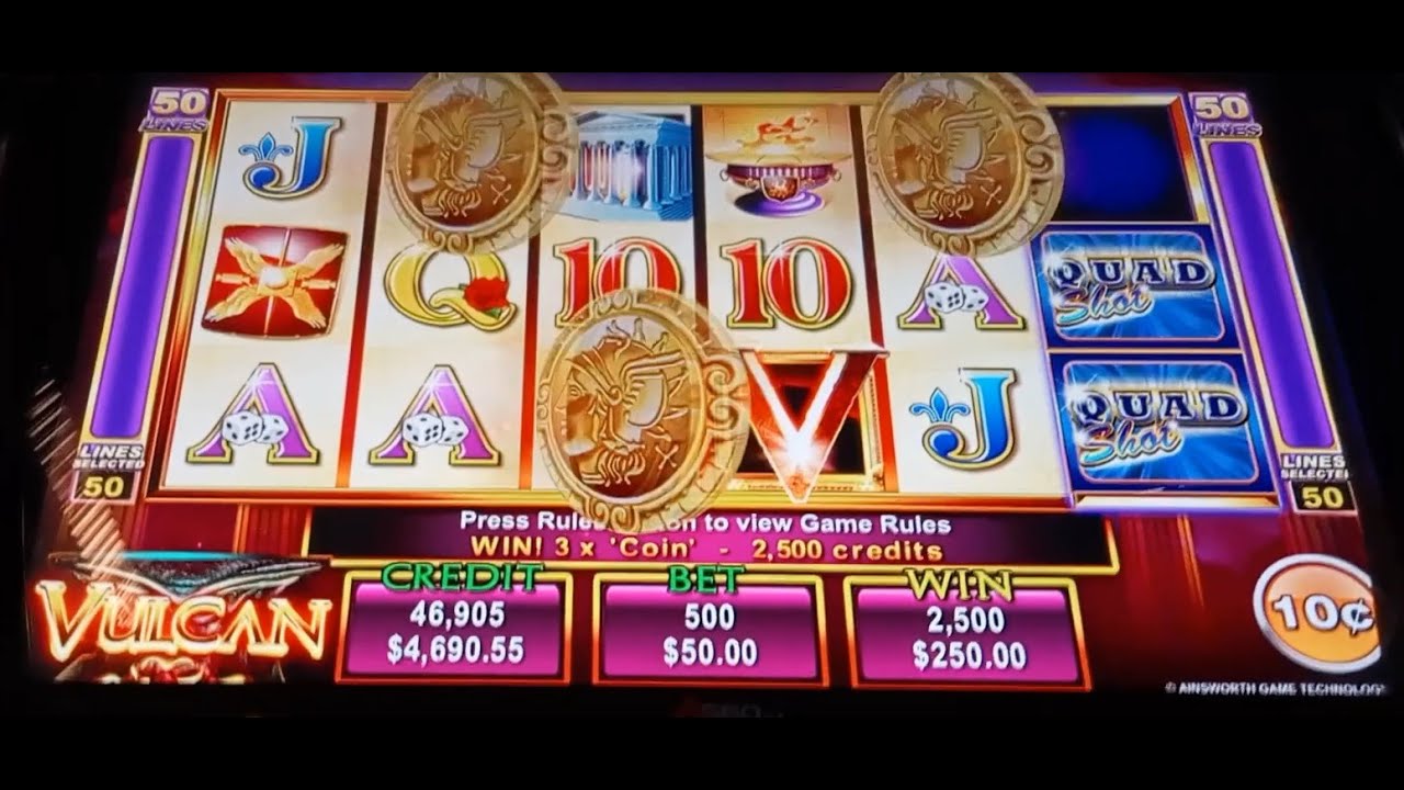 Vulcan Ainsworth Game Quad Shot 100 Spins - Free Spins Max Bet