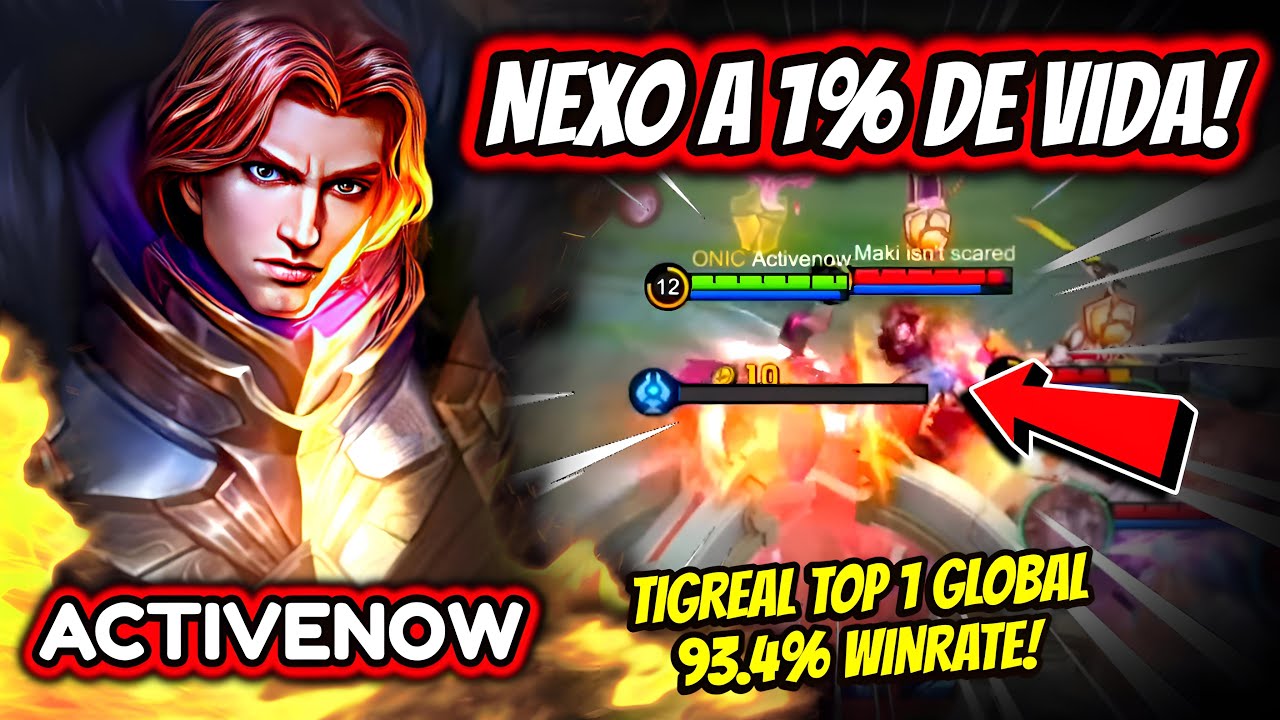 ¡TIGREAL 1 vs 5 CON NEXO A 1% DE VIDA! TIGREAL TOP 1 GLOBAL 93.4% WINRATE! | MOBILE LEGENDS