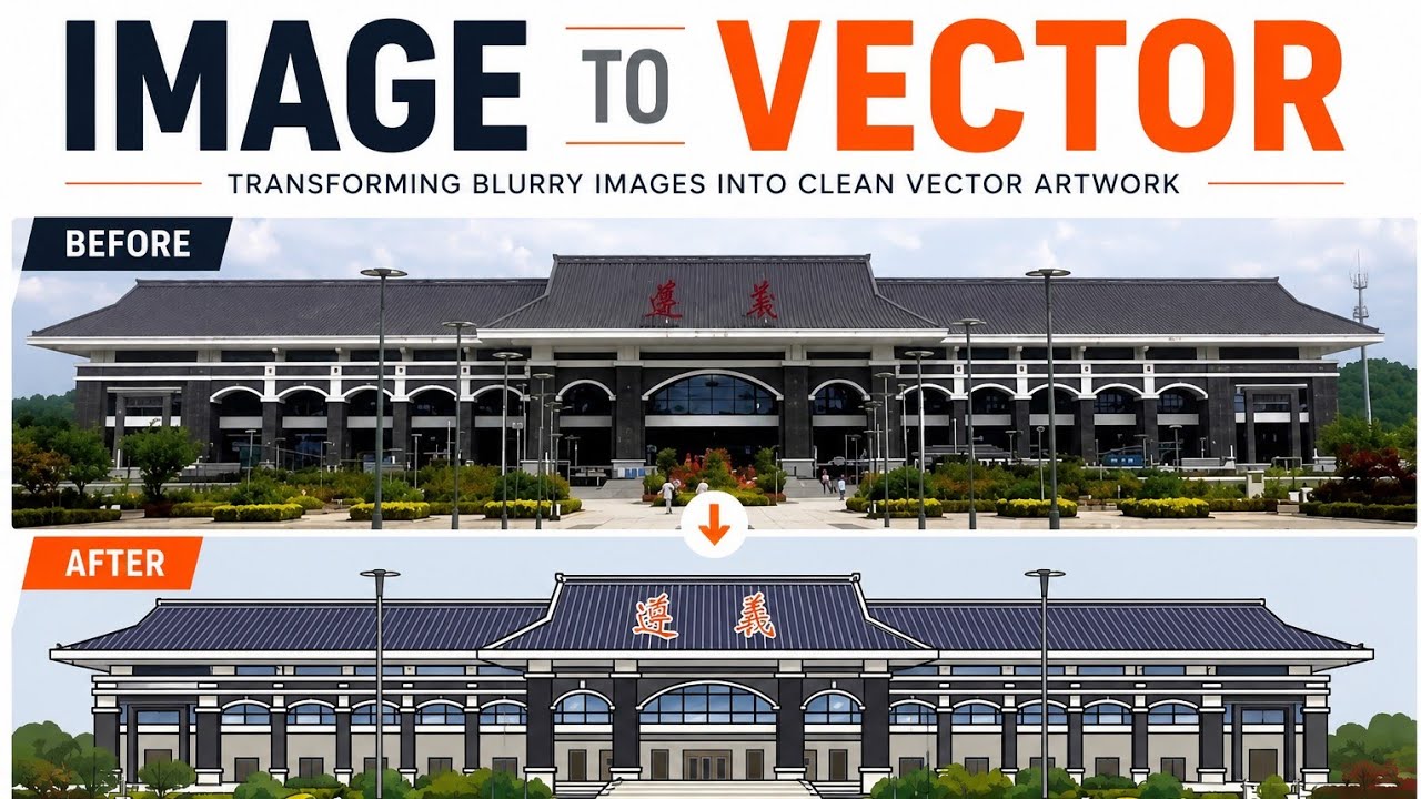 From Photo to Vector Art: Simplifying Traditional Chinese Architecture in Illustrator